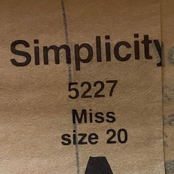 Simplicity 5227 Pattern Jumper Miss 20 Uncut Slim Fit Boho Back Zip Scoop Neck - Picture 6 of 7